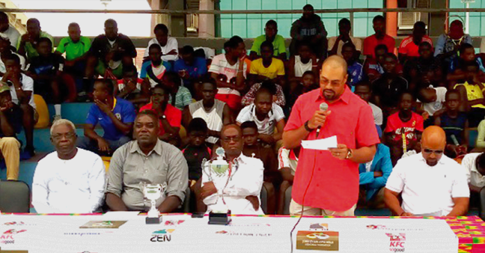 A board member of the Atta Mills Foundation, Kodwo Mills, addressing yesterday's launch A board member of the Atta Mills Foundation, Kodwo Mills, addressing yesterday's launch